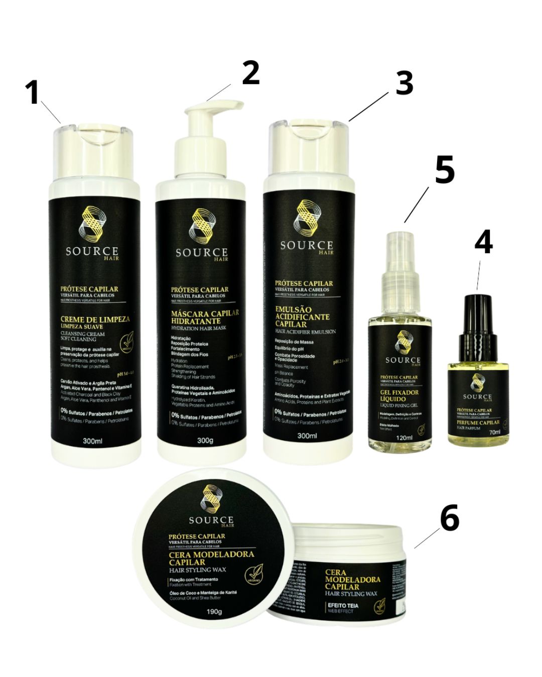 Kit Premium Tratamento Completo Prótese Capilar (6 produtos) - Source Hair
